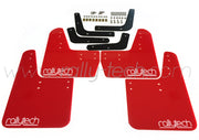 4MM POLYURETHANE MUDFLAP KIT - LANCER EVO 5 & 6 - RED - RALLYTECH