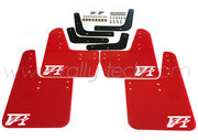 4MM POLYURETHANE MUDFLAP KIT - LANCER EVO 5 & 6 - RED - EVO 6 LOGO