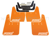 4MM POLYURETHANE MUDFLAP KIT - IMPREZA GC/GM/GF (93-01) - ORANGE - WHITE RSTI