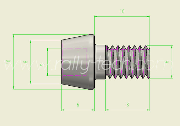 M6x10mm BOLTS & WASHERS - TITANIUM Ti Gr5 - 5 PACK