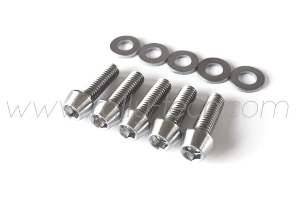 M6x20mm BOLTS & WASHERS - TITANIUM Ti Gr5 - 5 PACK