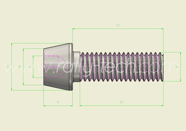 M8x25mm BOLTS & WASHERS - TITANIUM Ti Gr5 - 5 PACK