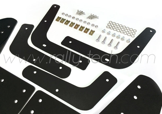 4MM POLYURETHANE MUDFLAP KIT - LANCER EVO 5 & 6 - BLACK - EVO 6 LOGO