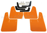 4MM POLYURETHANE MUDFLAP KIT - LANCER EVO 5 & 6 - ORANGE