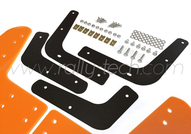 4MM POLYURETHANE MUDFLAP KIT - LANCER EVO 5 & 6 - ORANGE