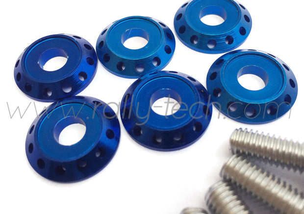 FENDER DRESS UP BOLT KIT - EVO - SILVER - BLUE WASHERS