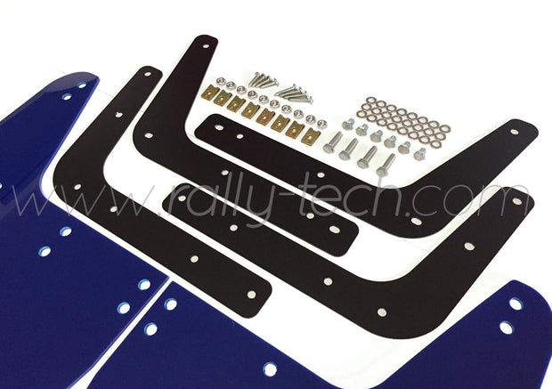 4MM POLYURETHANE MUDFLAP KIT - IMPREZA GC/GM/GF (93-01) - BLUE - RSTI WHITE