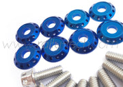 FENDER DRESS UP BOLT KIT - SUBARU - SILVER - BLUE WASHERS