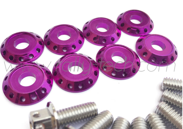 FENDER DRESS UP BOLT KIT - SUBARU - SILVER - PURPLE WASHERS